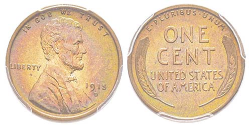 Lincoln Cent, 1915 D, Booby head, ... 