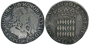 Honoré II 1604-1662 Écu, 1649, ... 