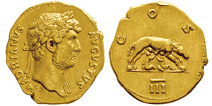 Hadrianus 117-138Aureus, Rome, ... 