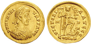 Honorius 393-423Solidus, Milan, ... 