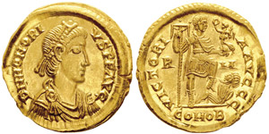 Honorius 393-423Solidus, Rome, ... 