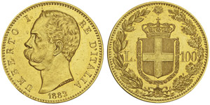 Umberto I 1878-1900100 lire, Rome, ... 