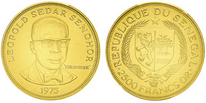 2500 Francs, 1975, AU 39.93g. ... 