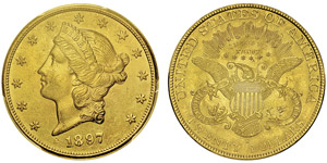 20 Dollars,Philadelphie, 1893, AU ... 