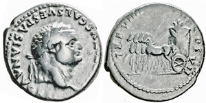 Titus 79-81 Denarius, Rome, 79, AG ... 