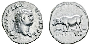 Titus 79-81 Denarius, Rome, 78-79, ... 