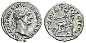Nerva 96-98 Denarius, Rome, , AG ... 
