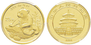 China, 25 Yuan, 1998, AU 7.77 g. ... 