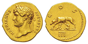 Hadrianus 117-138 Aureus, Rome, ... 