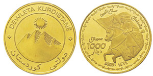 Kurdistan, 1000 Dinars, 2003, AU ... 