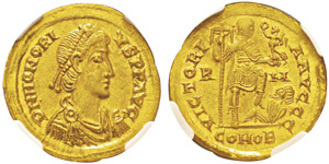 Honorius 393-423 Solidus, Rome, ... 