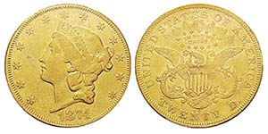 USA 20 Dollars, Carson City, 1874 ... 