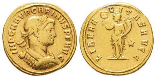 Aureus, Siscia, 284, AU 5.04 g. ... 