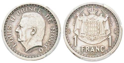 Monaco, Louis II 1922-1949 1 Franc ... 