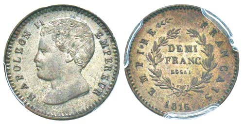 Napoléon II, Essai de 1/2 Franc, ... 