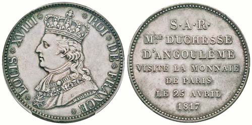Module de 5 Francs 1817, visite de ... 