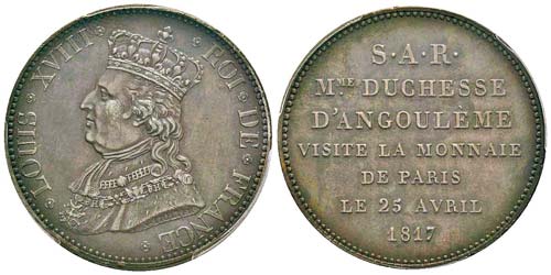 Module de 5 Francs 1817, visite de ... 