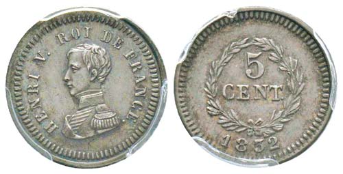 Henri V, Epreuve de 5 centimes, ... 