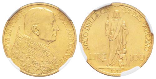 Pius XI 1922-1939100 Lire, Roma, ... 