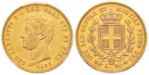 50 lire, Torino, 1836 (P), AU ... 