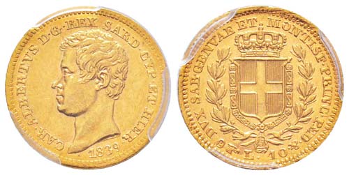 Carlo Alberto 1831-1849 10 lire, ... 