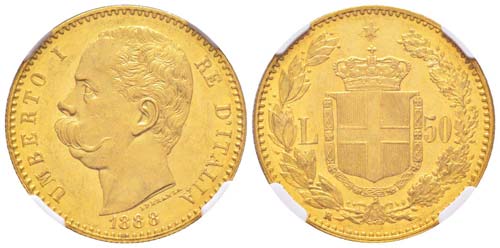 Umberto I 1878-1900  50 lire, ... 