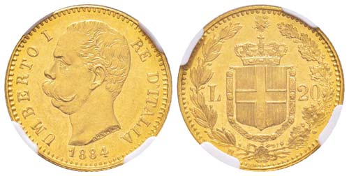 Umberto I 1878-1900  20 lire, ... 
