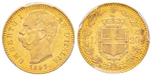 Umberto I 1878-1900  20 lire, ... 