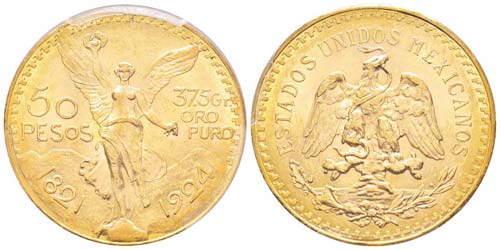 Mexico, 50 Pesos, 1924, AU 41.66 ... 