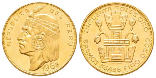 Peru, 50 Soles Inca, 1968, AU ... 