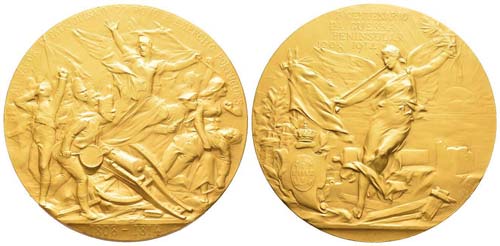 Portugal, Médaille en or, 1914, ... 