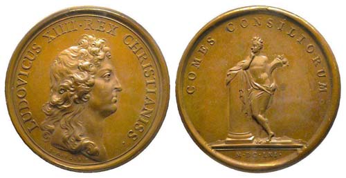 Médaille Bronze Louis XIV, 1661, ... 