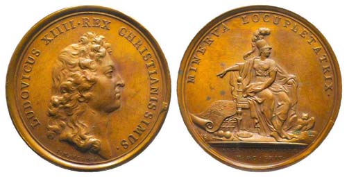 Médaille Bronze Louis XIV, 1664, ... 