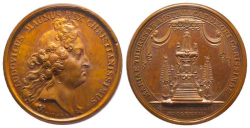 Médaille Bronze Louis XIV, Mort ... 