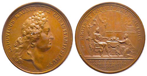 Médaille Bronze Louis XIV, Festin ... 