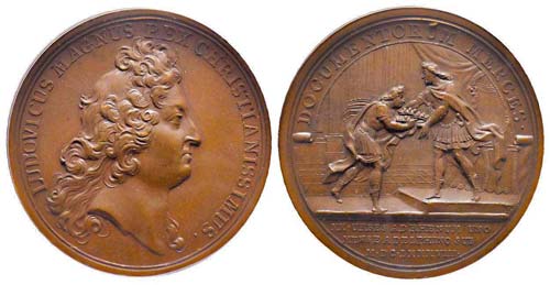 Médaille Bronze Louis XIV, 1688, ... 