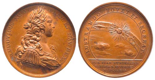 Médaille Bronze Louis XV, Visite ... 
