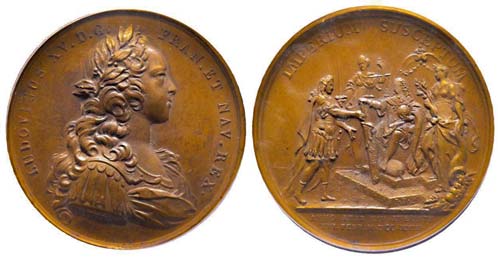 Médaille Bronze Louis XV, ... 
