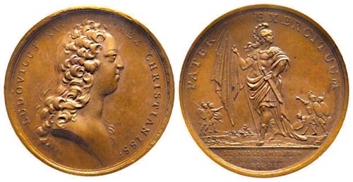 Médaille Bronze Louis XV,Levée ... 