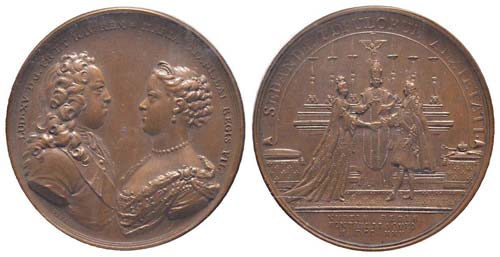 Médaille Bronze Louis XV, 1725, ... 