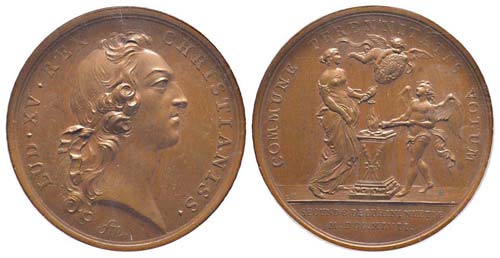 Médaille Bronze Louis XV, Second ... 