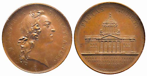 Médaille Bronze Louis XV,  Pose ... 