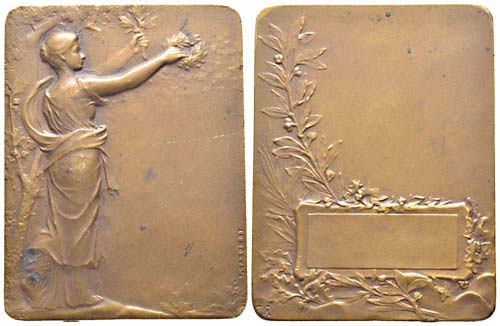 France, Plaque en bronze, 62.35 g. ... 