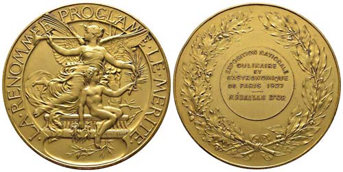 France, Médaille en bronze doré, ... 