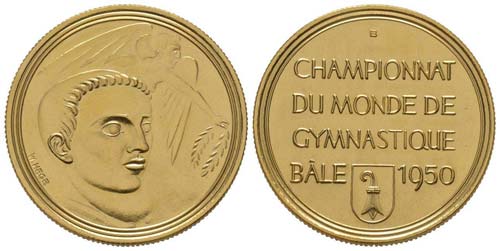 Suisse, 1950, Médaille en or, ... 