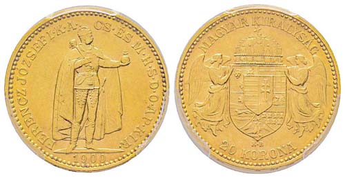 Hungary 20 Couronnes, 1900 KB, AU ... 