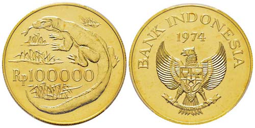 Indonesia 100.000 Rupiah, 1974, AU ... 