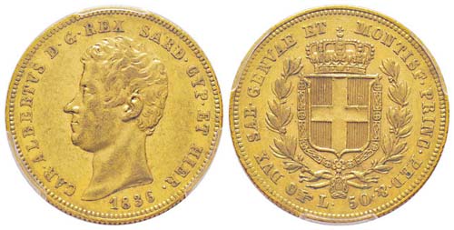 Carlo Alberto 1831-1849 50 lire, ... 