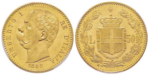 Umberto I 1878-1900 50 lire, Roma, ... 