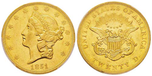 USA 20 Dollars, 1851, Philadephia, ... 